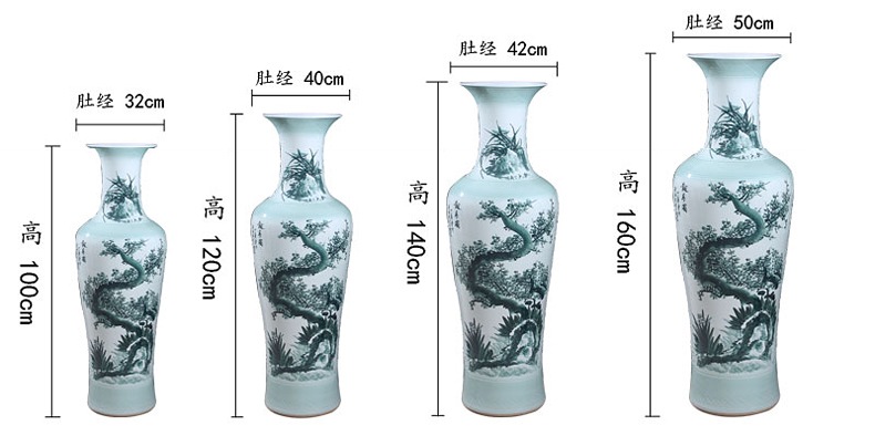 報春圖節節高手繪雙面客廳落地大花瓶